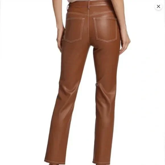 New W/O Tag Staud Elliot Faux Leather Pants Size 2 Price $169